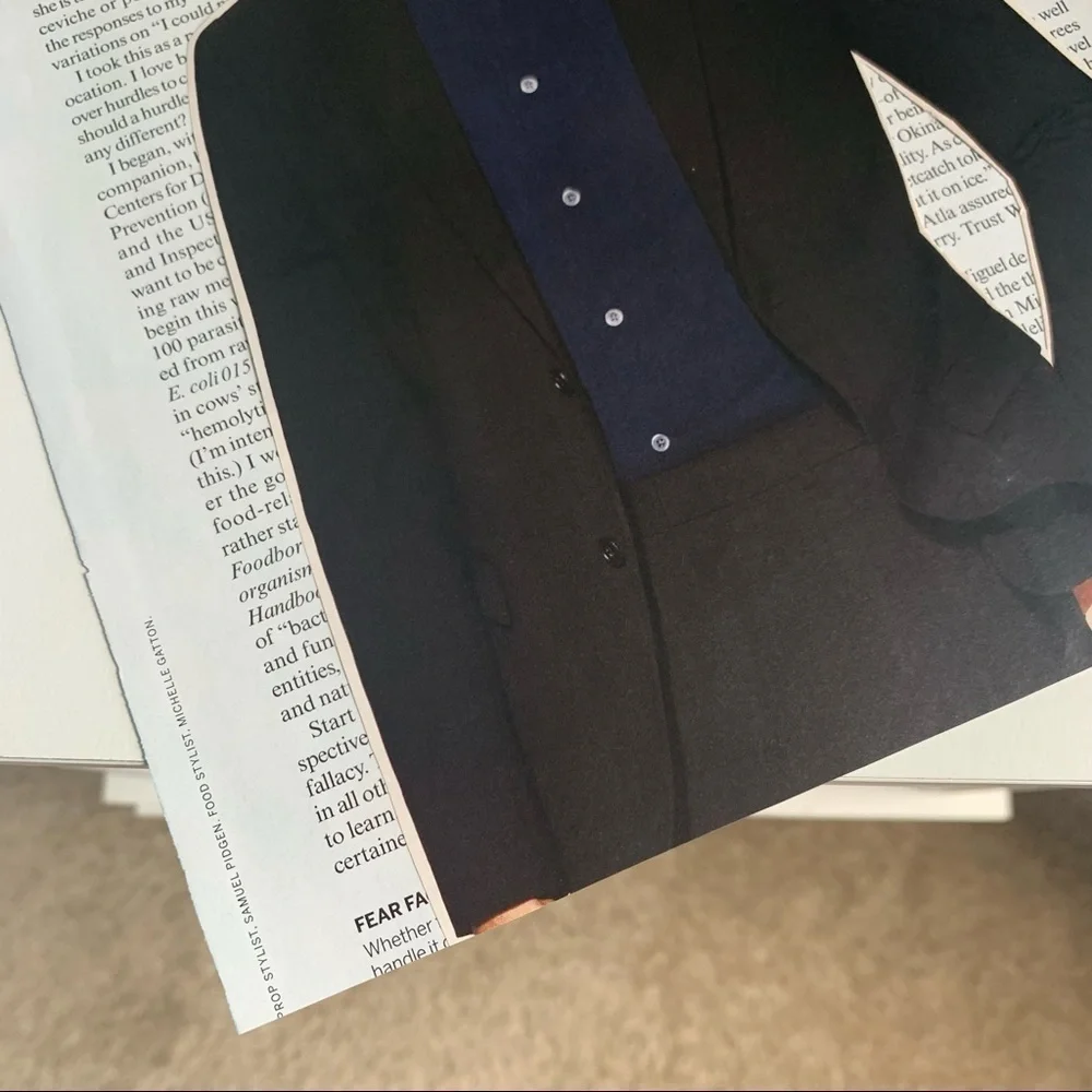 Giorgio Armani Minimalist Collage Wall Art Black Suit Fashion Print